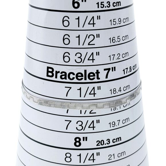 Vintage Italy Sterling Silver 925 3mm Greek Key Herringbone Bracelet 7.5" - Picture 4 of 6